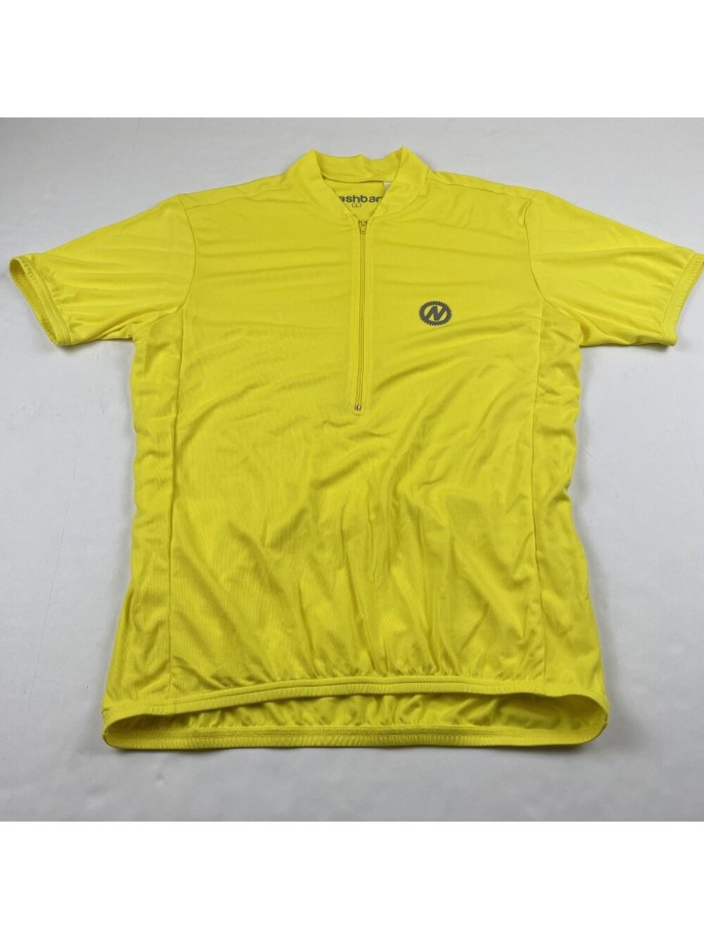 Nashbar Cycling Jersey Men's L 1/2 Zip Short Sleeve Yellow Polyester Reflective